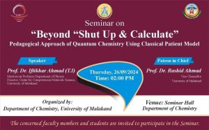 Read more about the article Seminar on “Beyond Shut Up & Calculate: Pedagogical Approach of Quantum Chemistry Using Classical Patient Model”